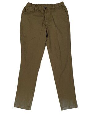 Cove USA Chino Pants Men’s 34x32 Olive Green Stretch Elastic Waist Pockets